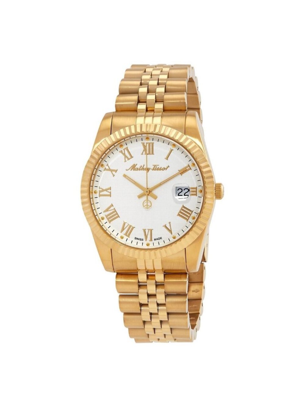 NWT Mathey-Tissot Mathy III Roman White Dial Unisex Watch